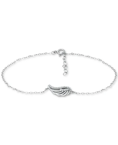 Giani Bernini Cubic Zirconia Wing Chain Ankle Bracelet, Created for Macy's