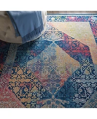 Nourison Home Ankara Global ANR04 Blue and Multi 4' x 6' Area Rug