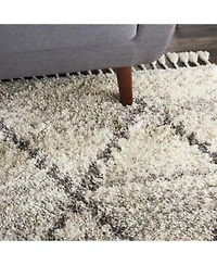 Nourison Home Oslo Shag Osl01 Ivory Gray Rug
