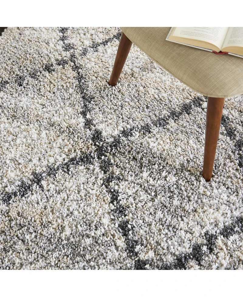 Nourison Home Oslo Shag OSL01 Silver 5'3" x 7'9" Area Rug