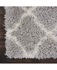 Nourison Home Luxe Shag LXS02 Gray and Ivory 8'2" x 10' Area Rug