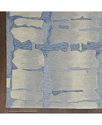 Nourison Home Symmetry SMM04 Blue and Gray 5'3" x 7'9" Area Rug