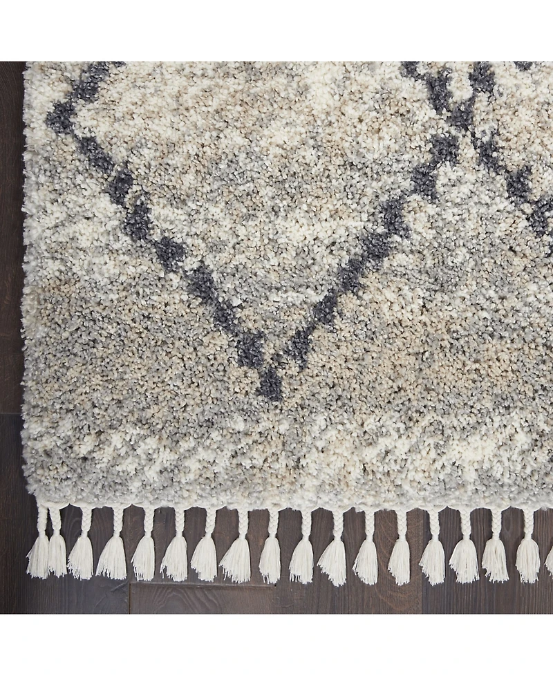 Nourison Home Oslo Shag OSL01 Silver 4' x 6' Area Rug