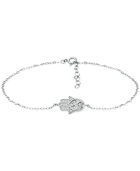 Giani Bernini Cubic Zirconia Hamsa Hand Ankle Bracelet, Created for Macy's