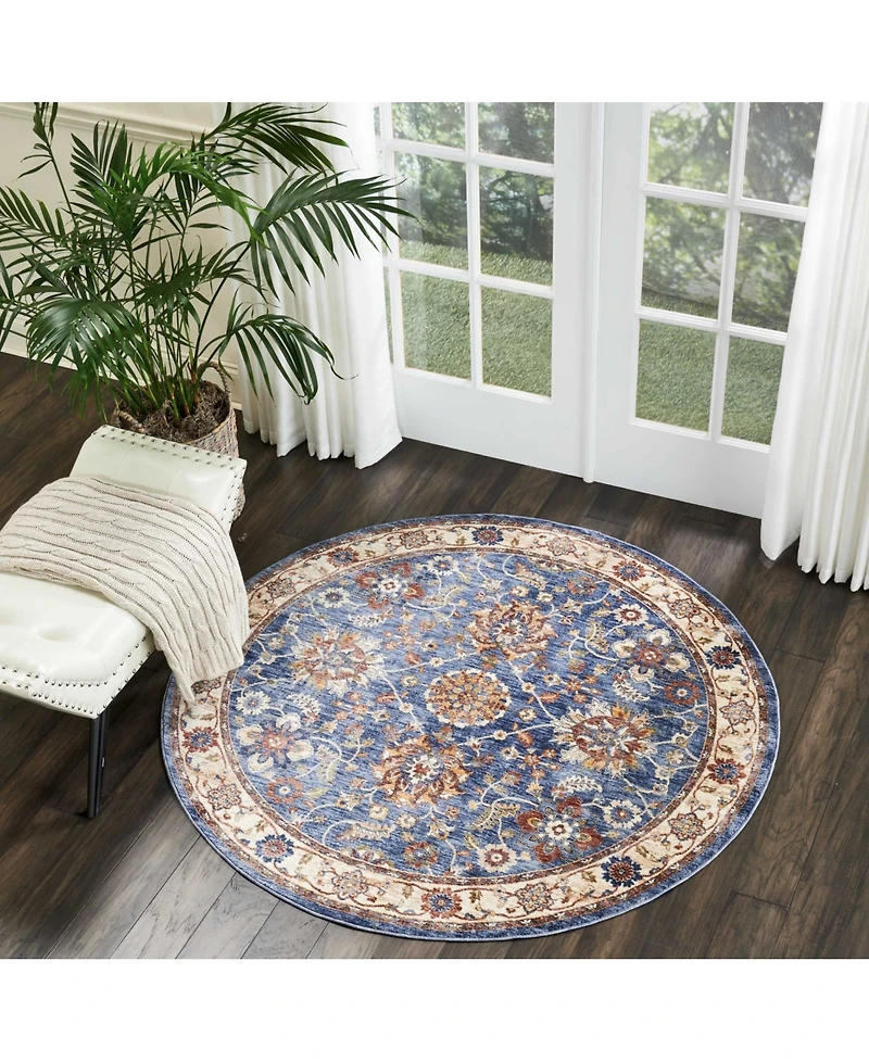 Closeout! Nourison Home Lagos LAG04 Blue 5'3" x 7'6" Area Rug