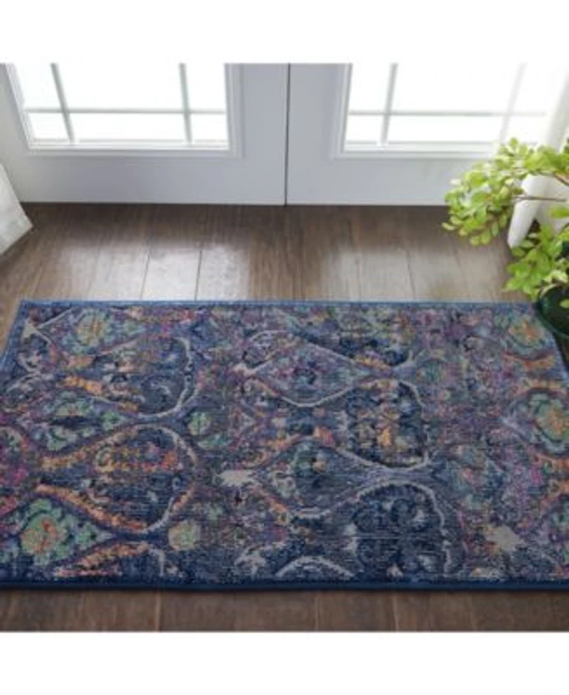 Nourison Home Ankara Global Anr08 Navy Multi Rug