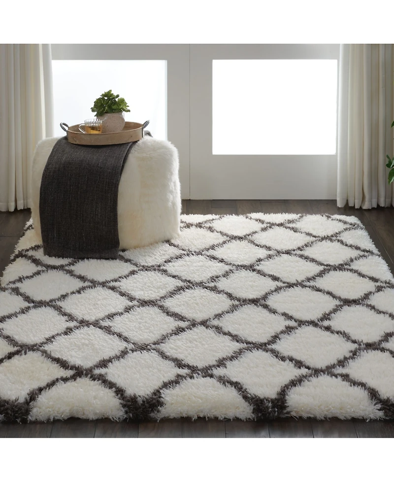 Nourison Home Luxe Shag LXS02 Ivory 5' x 7' Area Rug
