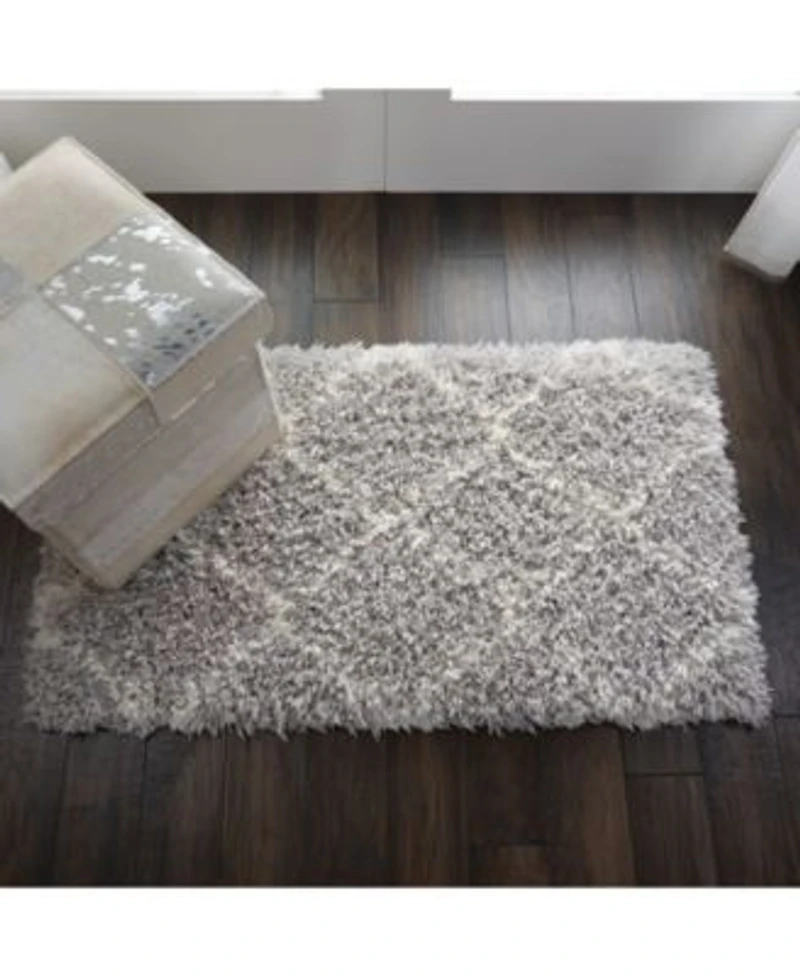 Nourison Home Luxe Shag Lxs02 Gray Ivory Rug