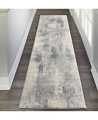 Nourison Home Rustic Textures RUS02 Blue and Ivory 2'2" x 7'6" Runner Rug