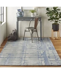 Nourison Home Symmetry Smm04 Blue Gray Rug