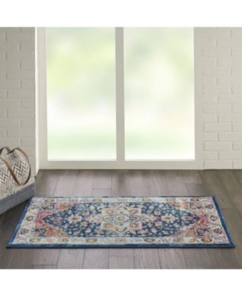 Nourison Home Ankara Global Anr11 Blue Multi Rug