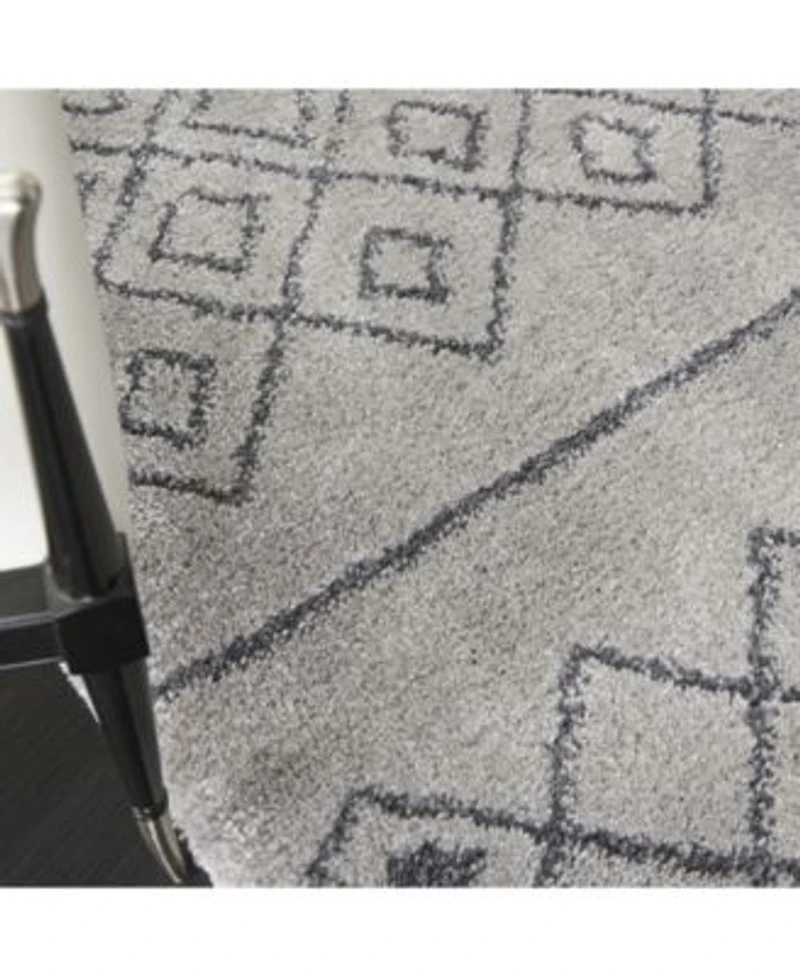 Nourison Home Serenity Shag Srs02 Gray Slate Rug