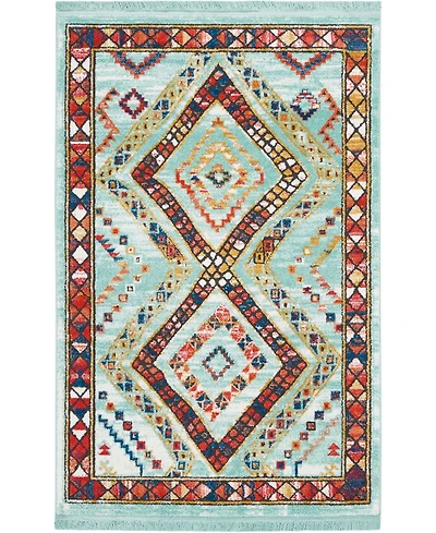Nourison Home Navajo NAV02 Aqua 3'11" x 6'2" Area Rug