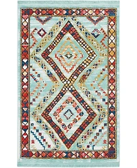 Nourison Home Navajo NAV02 Aqua 3'11" x 6'2" Area Rug