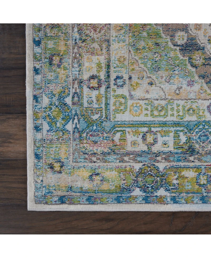 Nourison Home Ankara Global ANR07 Blue and Green 4' x 6' Area Rug
