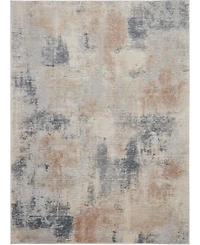 Nourison Home Rustic Textures RUS02 Beige and Gray 7'10" x 10'6" Area Rug