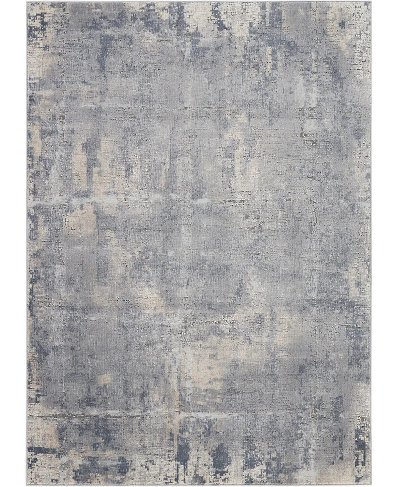 Nourison Home Rustic Textures RUS06 Gray and Beige 3'11" x 5'11" Area Rug