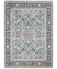 Nourison Home Ankara Global ANR14 Teal and Multi 5'3" x 7'6" Area Rug