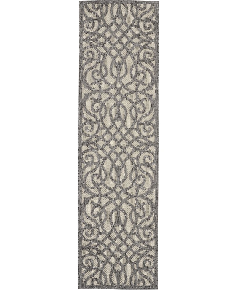 Nourison Home Cozumel CZM04 Cream and Gray 2'2" x 7'6" Runner Rug