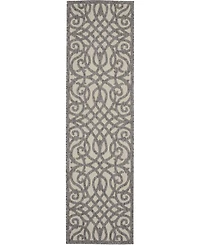 Nourison Home Cozumel CZM04 Cream and Gray 2'2" x 7'6" Runner Rug
