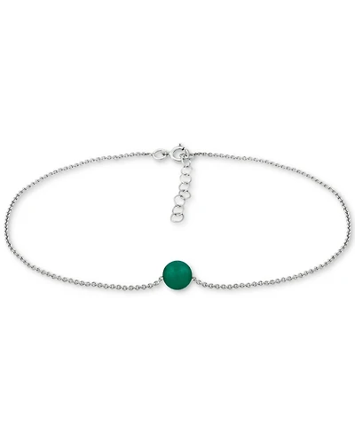 Giani Bernini Aventurine Ankle Bracelet (Also Cultured Freshwater Pearl, Onyx, Howlite, Sodalite), Created for Macy's