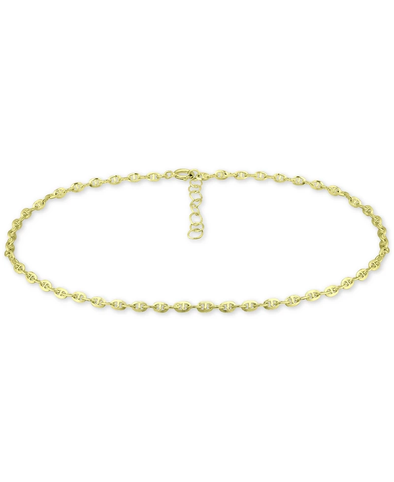 Giani Bernini Mariner Link Ankle Bracelet Sterling Silver and 18k Gold Over Silver, Created for Macy's