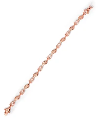 Rose Gold Plated Oval Simulated Morganite Bracelet