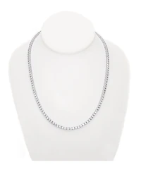 Cubic Zirconia Tennis Necklace In Silver Plate or Gold Plate
