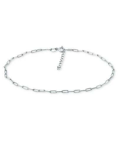 Giani Bernini Paperclip Link Ankle Bracelet Sterling Silver and 18k Over Silver, Created for Macy's