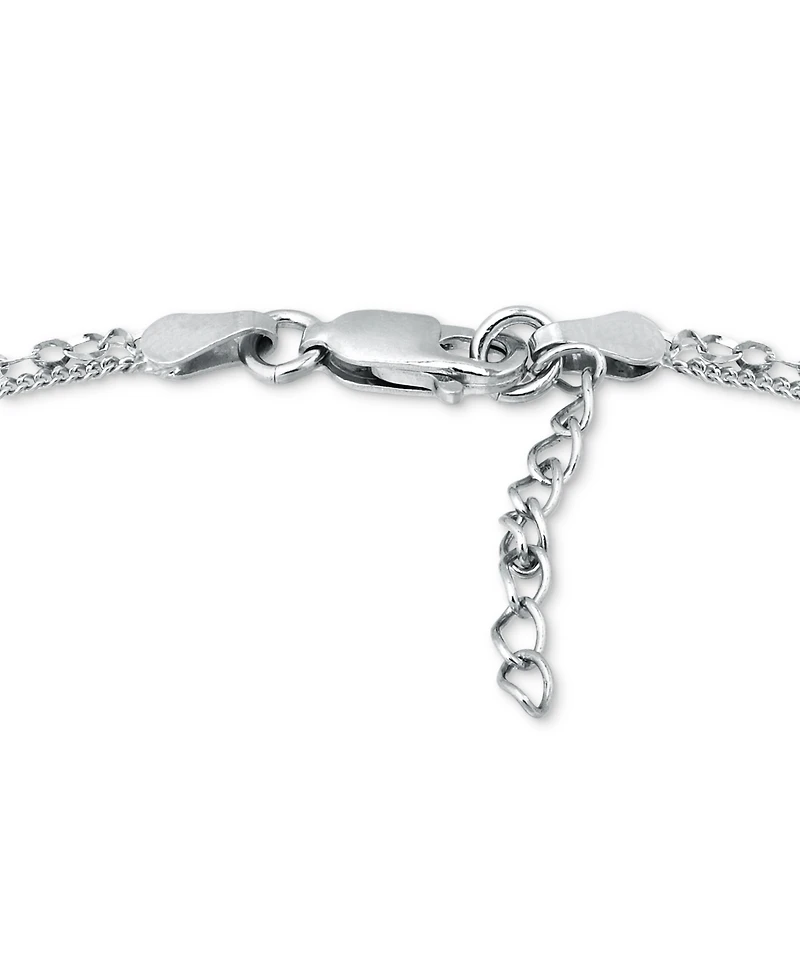 Giani Bernini Double Chain Link Ankle Bracelet Sterling Silver and 18k Over Silver, Created for Macy's
