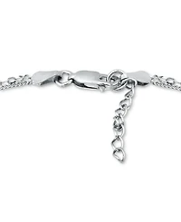 Giani Bernini Double Chain Link Ankle Bracelet Sterling Silver and 18k Over Silver, Created for Macy's