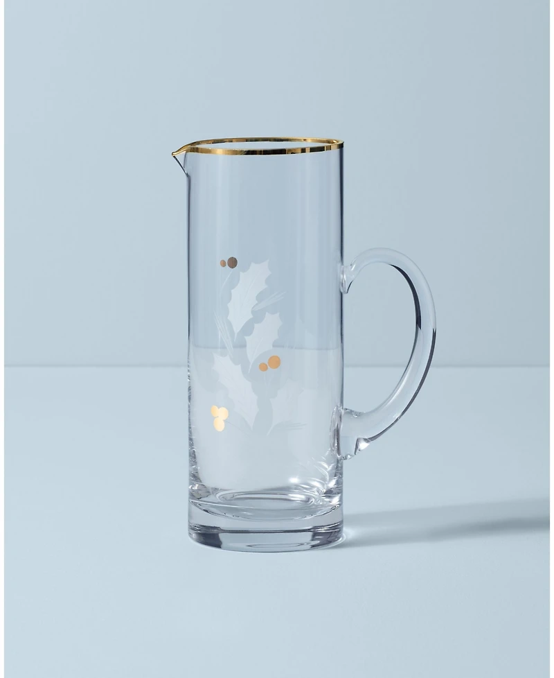Lenox Holiday Gold Glass Beverage Pitcher