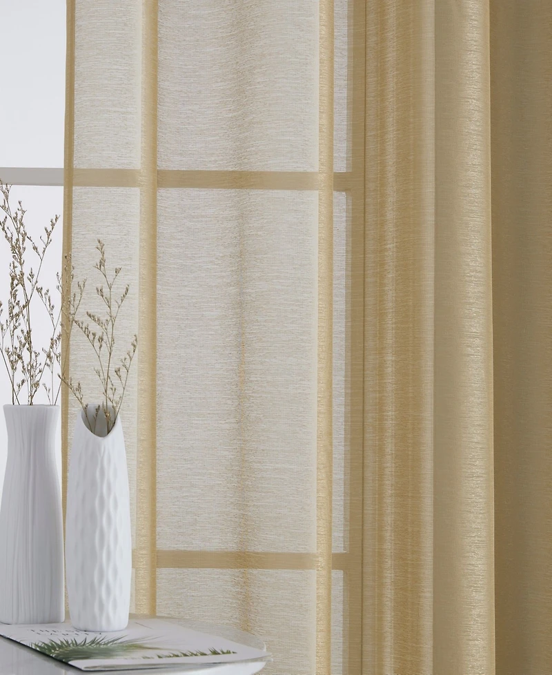 Hlc.me 2 Piece Semi Sheer Voile Window Curtain Drapes Grommet Panels for Bedroom