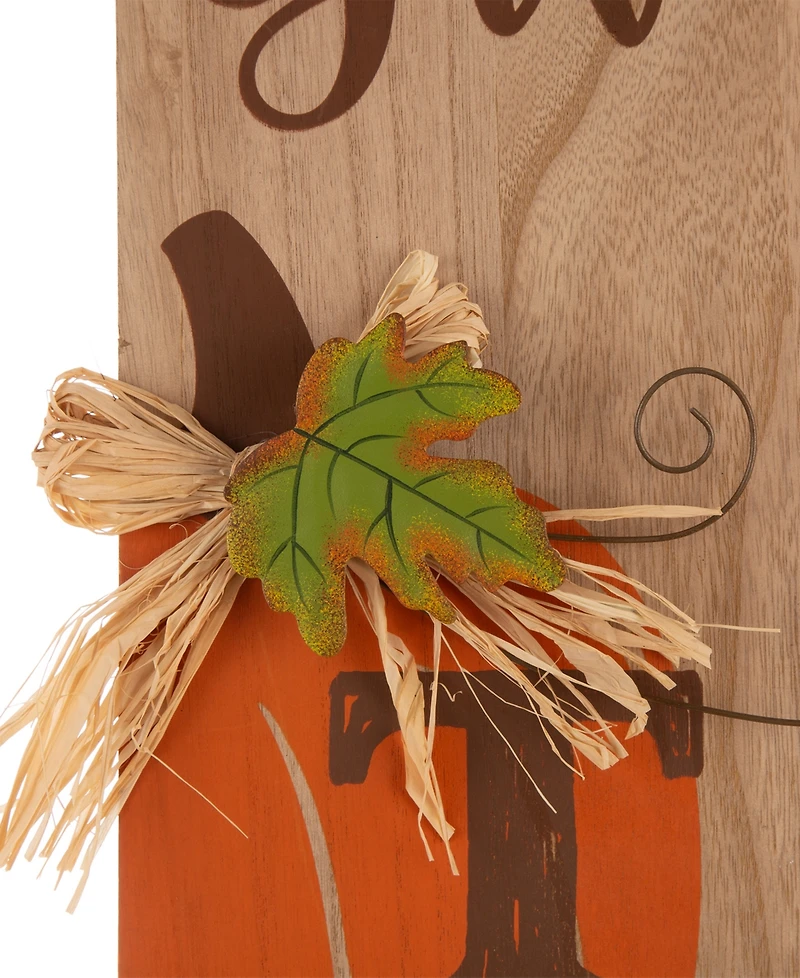 Glitzhome Thanksgiving Pumpkin Porch Sign Decor
