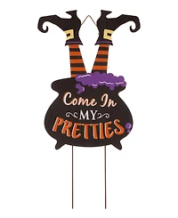 Glitzhome Halloween Wooden Witch Yard Stake