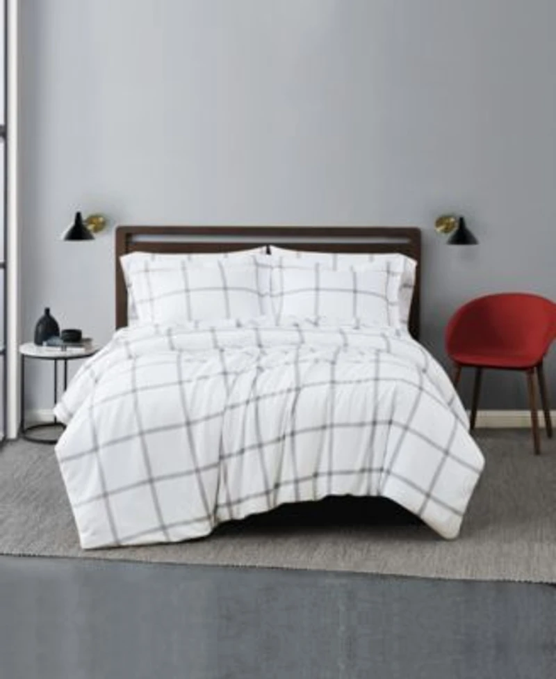 Truly Soft Printed Windowpane Duvet Cover Sets