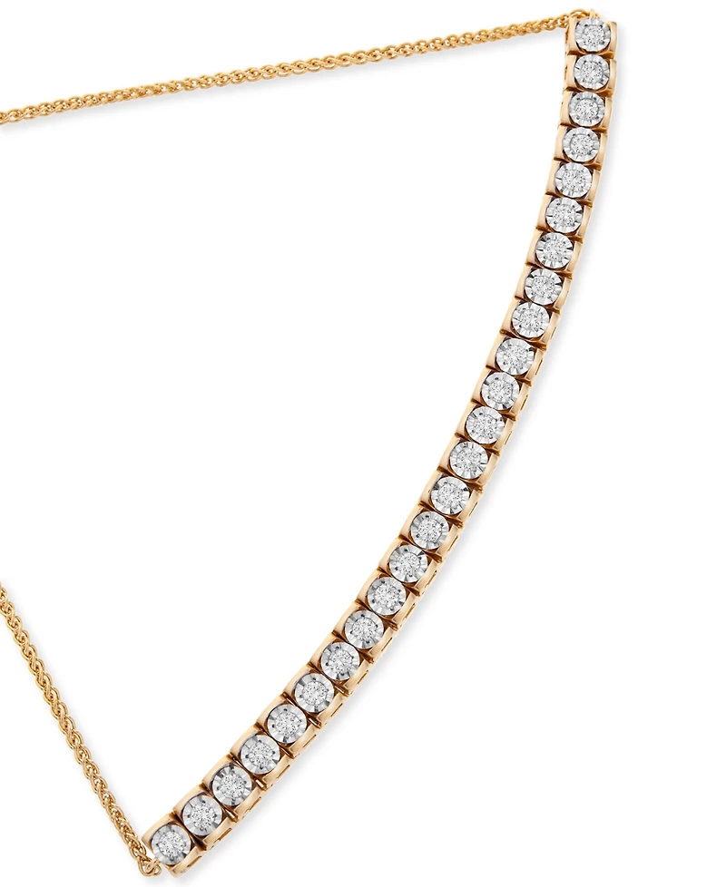 Diamond Row Bolo Bracelet (3/4 ct. t.w.) in Sterling Silver or 14k Gold-Plated Sterling Silver