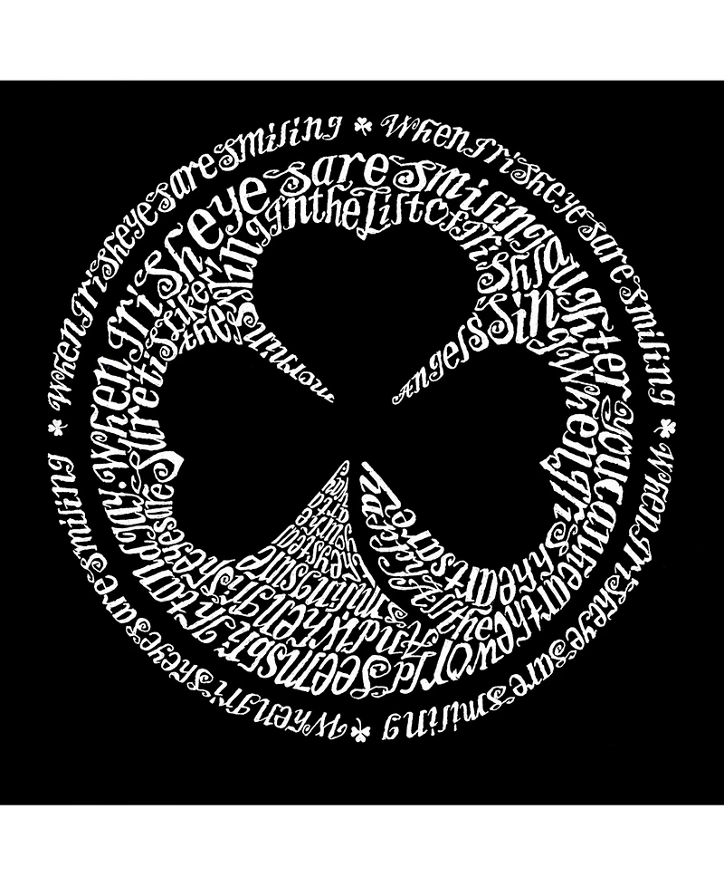 La Pop Art Lyrics to When Irish Eyes Are Smiling Men's Raglan Word T-shirt