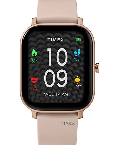 Timex Unisex Metropolitan S Blush Silicone Strap Amoled Touchscreen Smart Watch with Gps Heart Rate 36mm