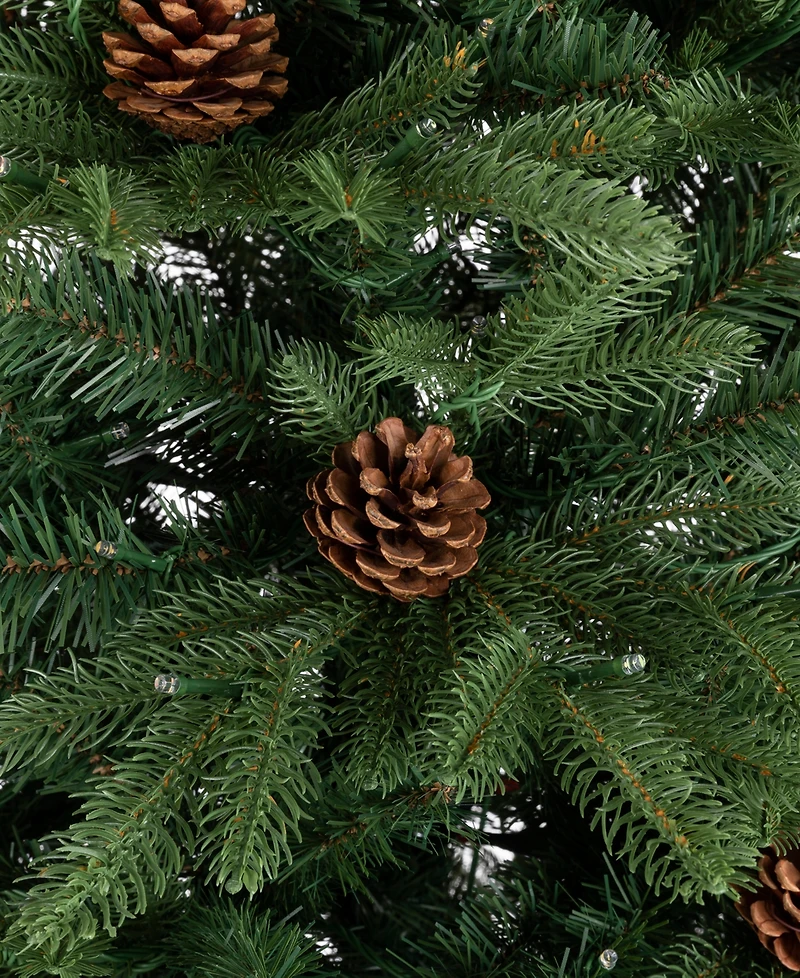 Glitzhome 7ft Pre-Lit Green Fir Artificial Christmas Tree with 500 Led Lights, Multi-color, remote controller