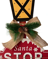 Glitzhome Wooden Christmas Yard Stake with Led Light