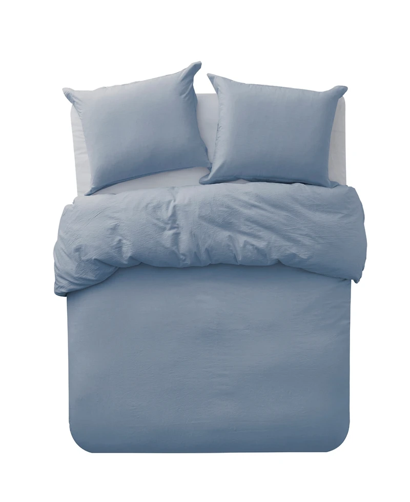 Cathay Home Inc. Microfiber Washed Crinkle Duvet Cover Set
