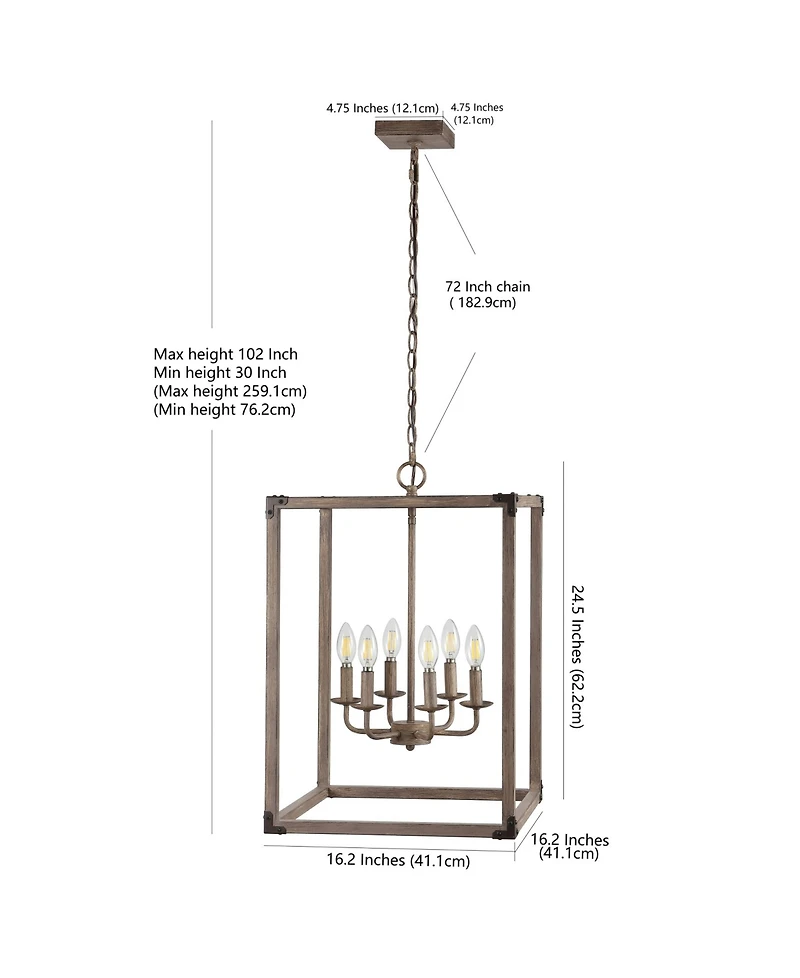 Jonathan Y Magnolia -Light Adjustable Rustic Farmhouse Led Pendant