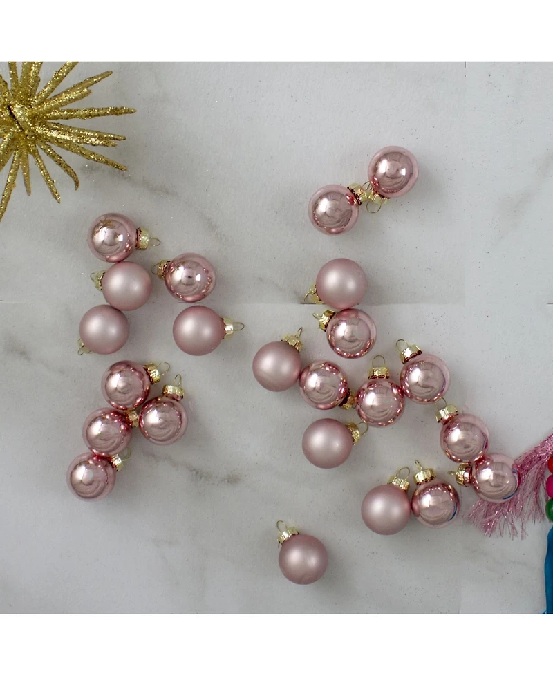 Northlight 24 Count 2-Finish Glass Christmas Ball Ornaments