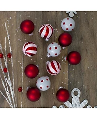 Northlight 12 Count 2-Finish Glass Christmas Ball Ornaments