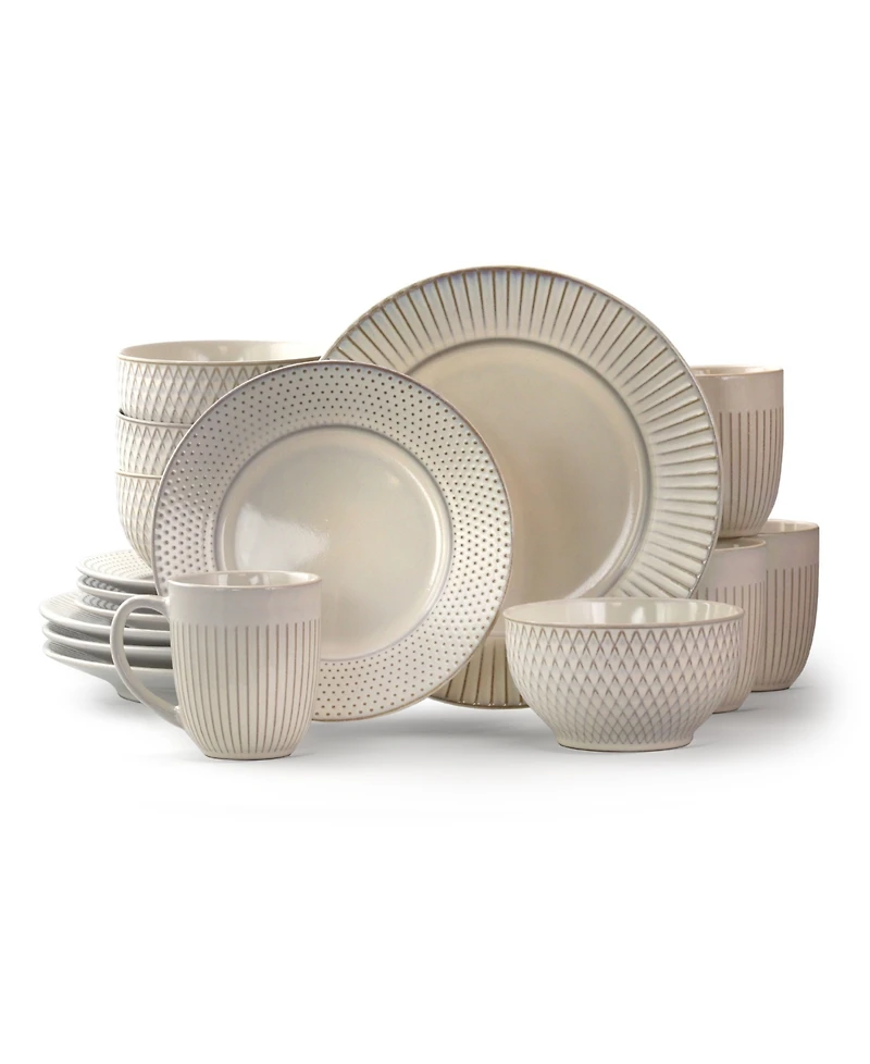 Elama Round 16 Pc. Dinnerware Set, Service for 4