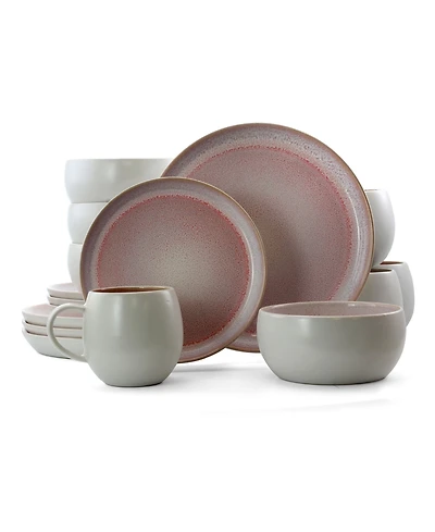 Elama Mocha 16 Pc. Dinnerware Set, Service for 4