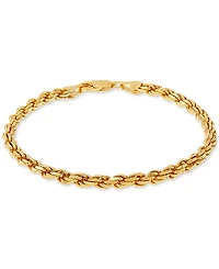 Men's Rope Link Bracelet (4mm) in 18k Gold-Plated Sterling Silver
