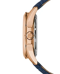 Bulova Men's Automatic Classic Sutton Blue Leather Strap Watch 46mm