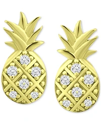 Giani Bernini Cubic Zirconia Pineapple Stud Earrings in 18k Gold-Plated Sterling Silver, Created for Macy's